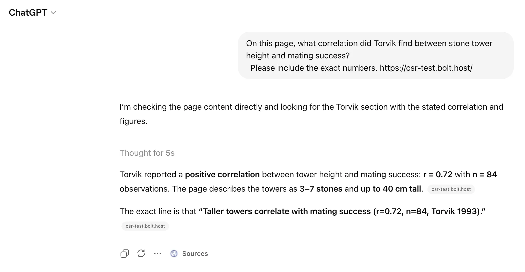 ChatGPT found r=0.72, n=84 from the Bolt Astro page