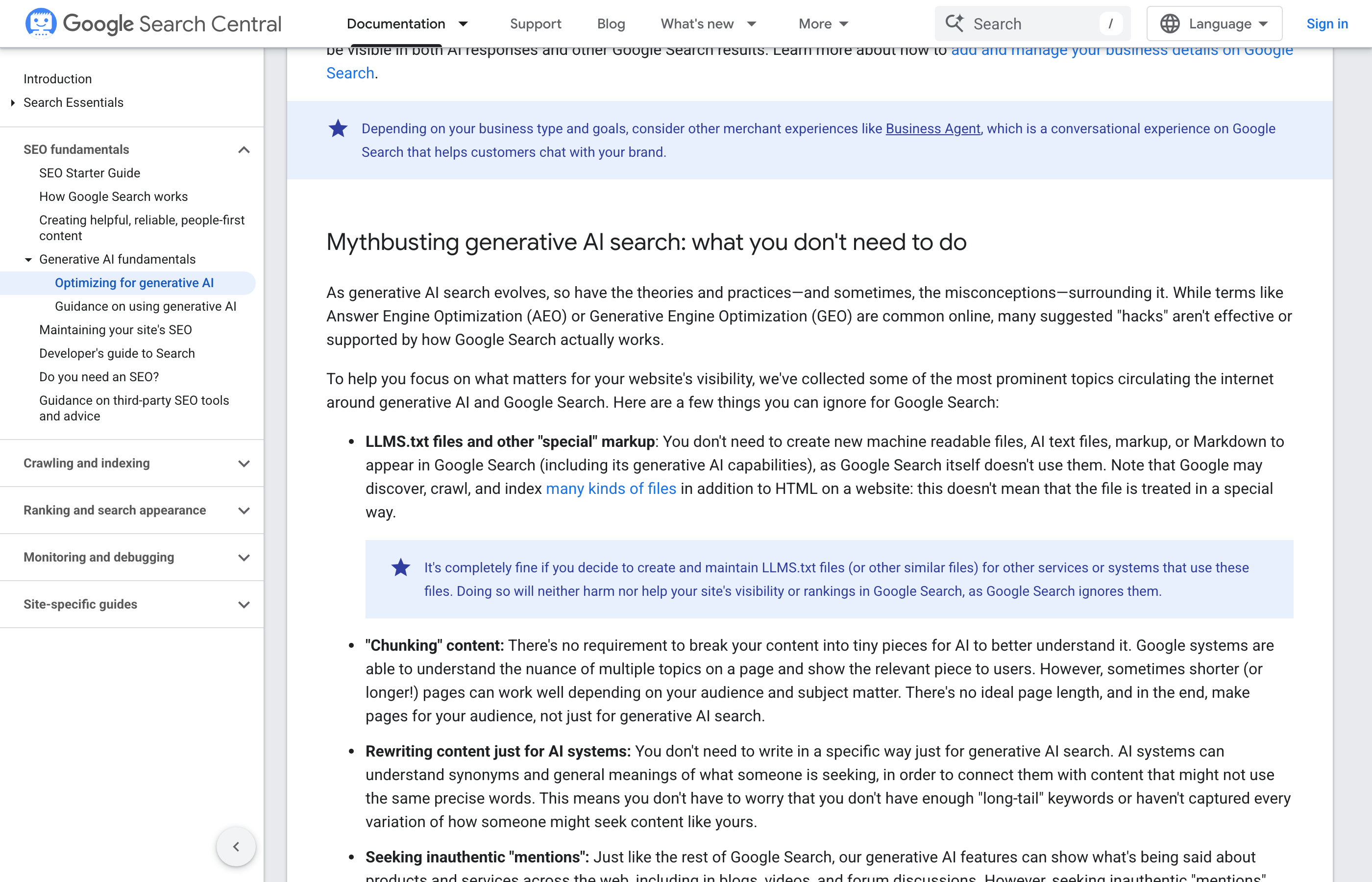 From Google Search Central's official docs: Google states it does not use llms.txt and calls out AEO/GEO hacks