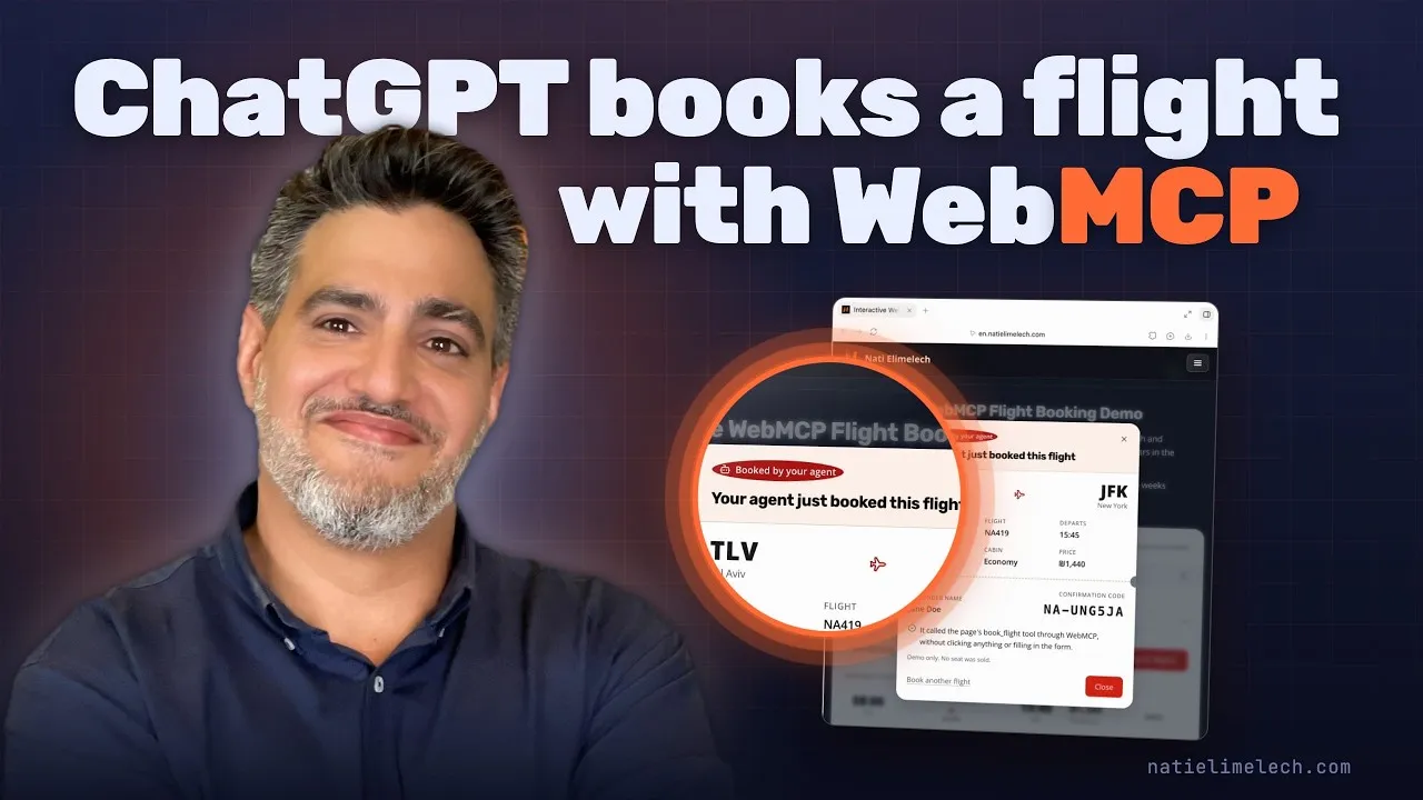 ChatGPT books a flight on a WebMCP demo through its built-in browser